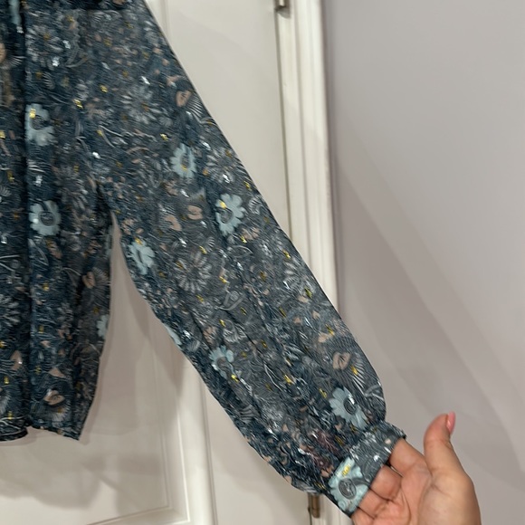 Anthropologie petites Let me be sheer blouse size XSP - Picture 4 of 16